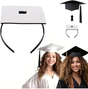 Graduation Cap Headband with Upgraded Clip Inside, Secures Cap Firmly, Black Headband Maintains Hairstyle, Suitable for Male & Female Graduates - Upgraded Interior Design
