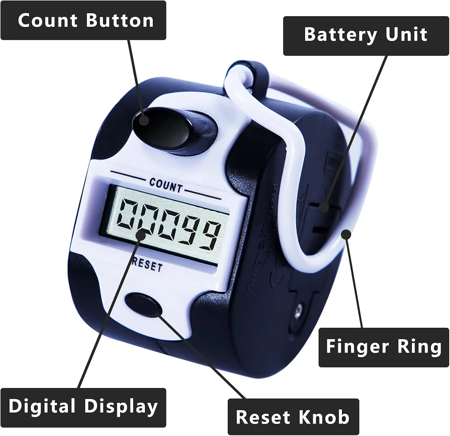 Handy Counter Click Manual Digital clicker Stitch Tally Counters Finger Mechanical Palm Handheld Pitch 5-Digit Electronic Display Click Counter Number Count for Row, People, Golf Lap