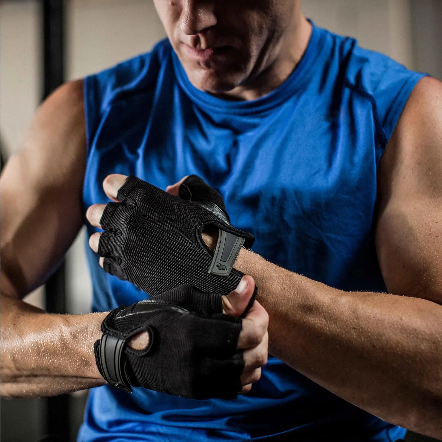 Harbinger Power Non-Wristwrap Workout Weightlifting Gloves with StretchBack Mesh and Leather Palm