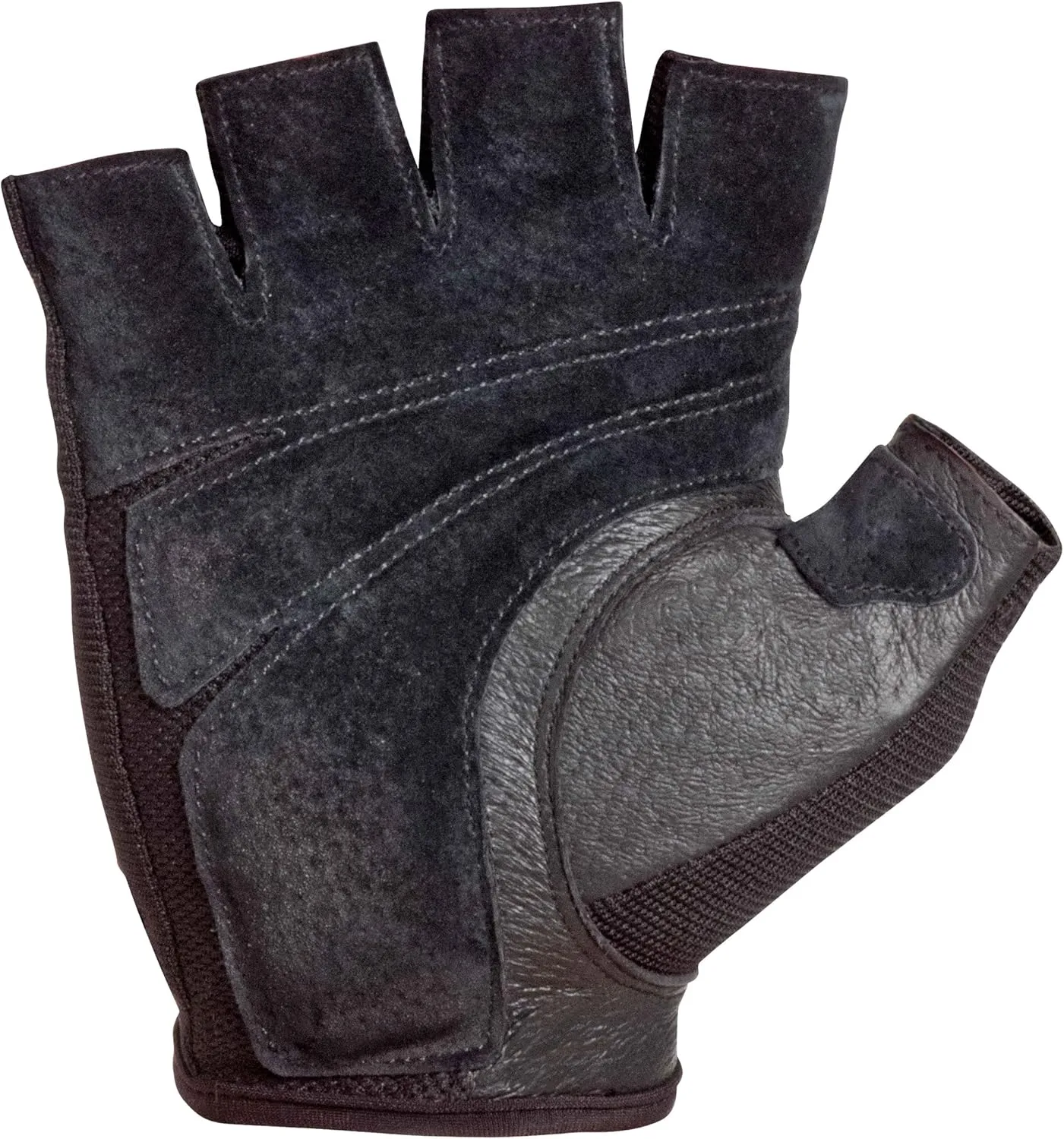 Harbinger Power Non-Wristwrap Workout Weightlifting Gloves with StretchBack Mesh and Leather Palm