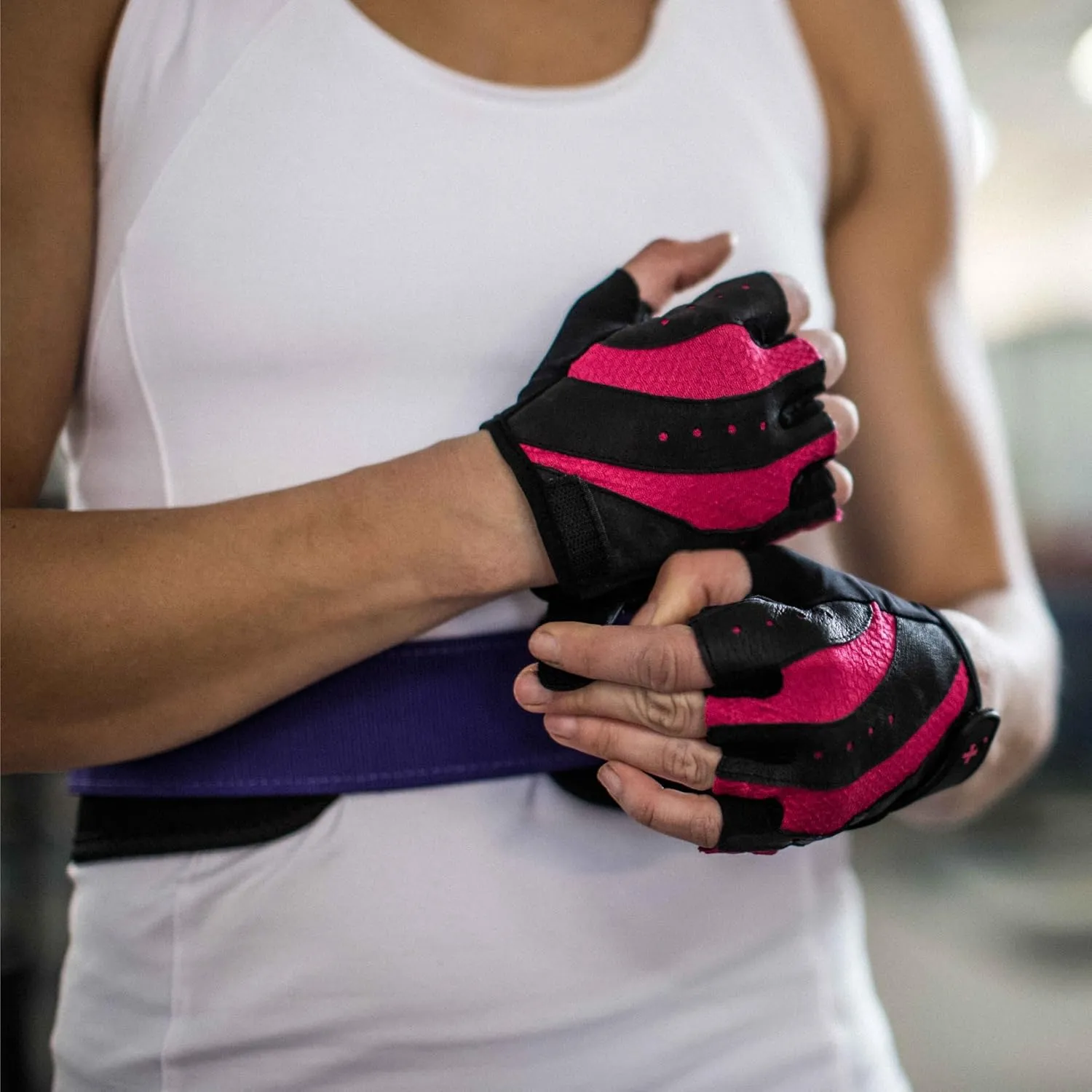 Harbinger Women's Pro Gloves with Vented Cushioned Leather Palm for Weightlifting, Training, Fitness, and Gym Workouts