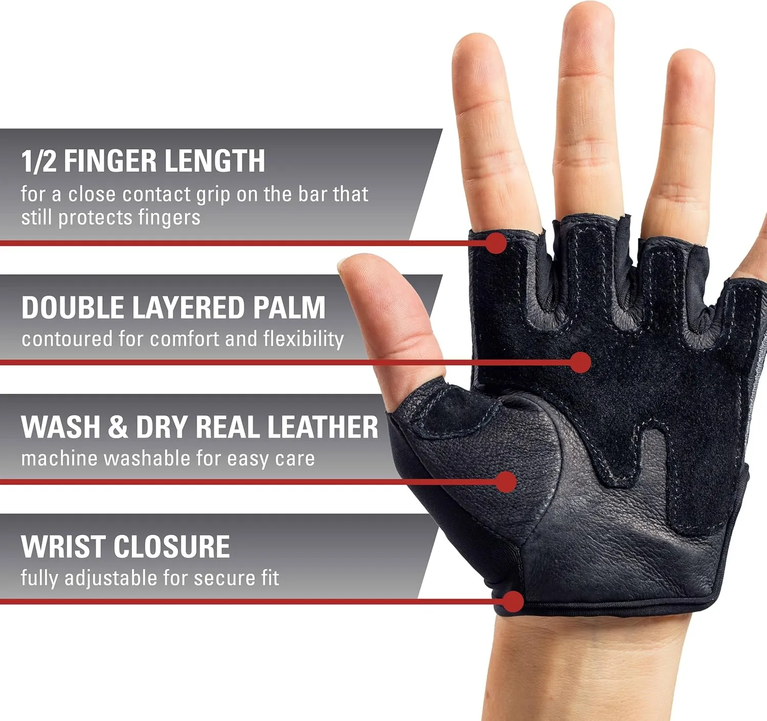 Harbinger Women's Pro Gloves with Vented Cushioned Leather Palm for Weightlifting, Training, Fitness, and Gym Workouts