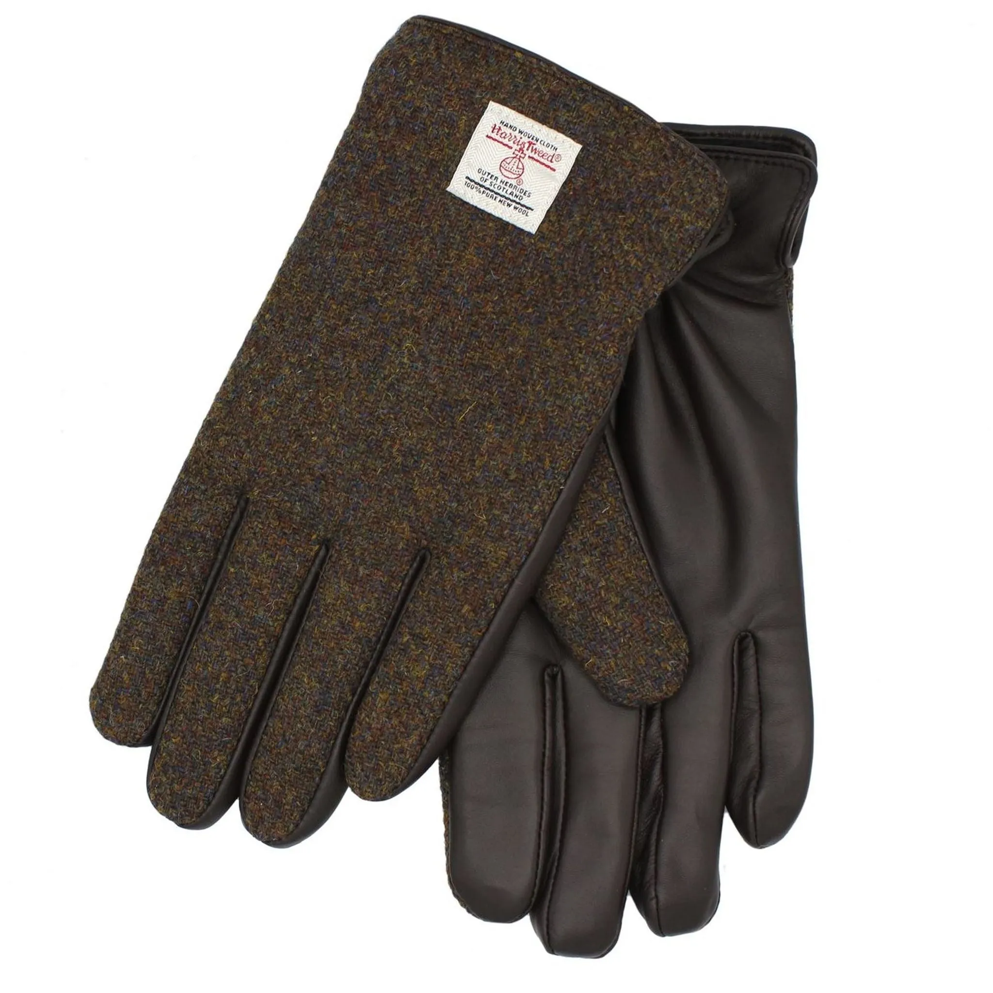Harris Tweed Gloves in Brown Barleycorn