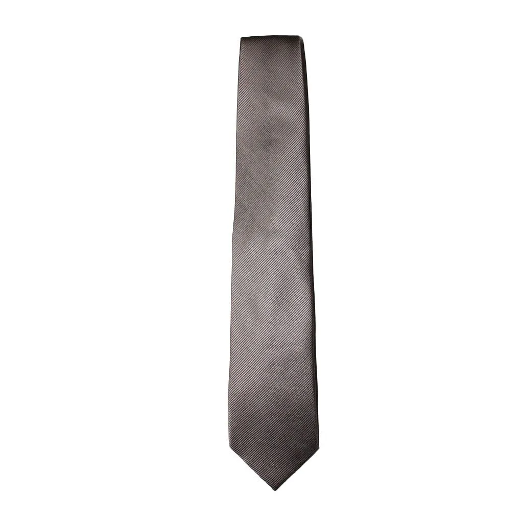 HENRY SARTORIAL Plain Silk Tie GREY