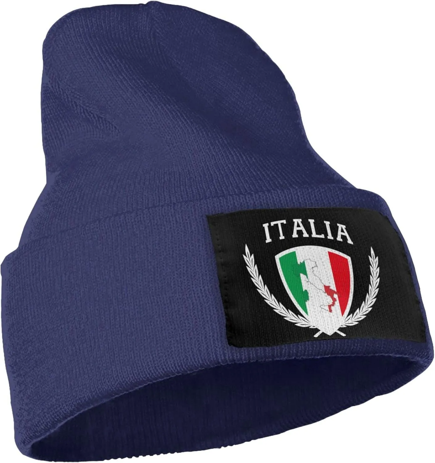 Italia Italy Italian Flag Knit Beanie Winter Hats for Men and Women Knitted Cuffed Skull Cap Acrylic Daily Beanie Hat
