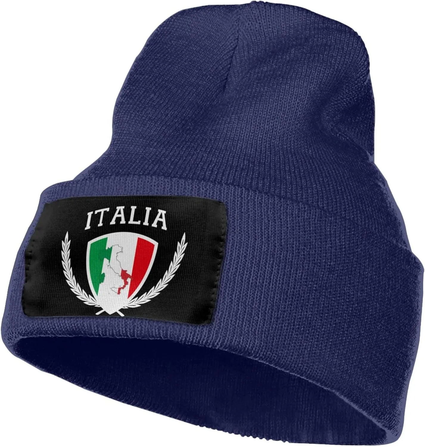 Italia Italy Italian Flag Knit Beanie Winter Hats for Men and Women Knitted Cuffed Skull Cap Acrylic Daily Beanie Hat