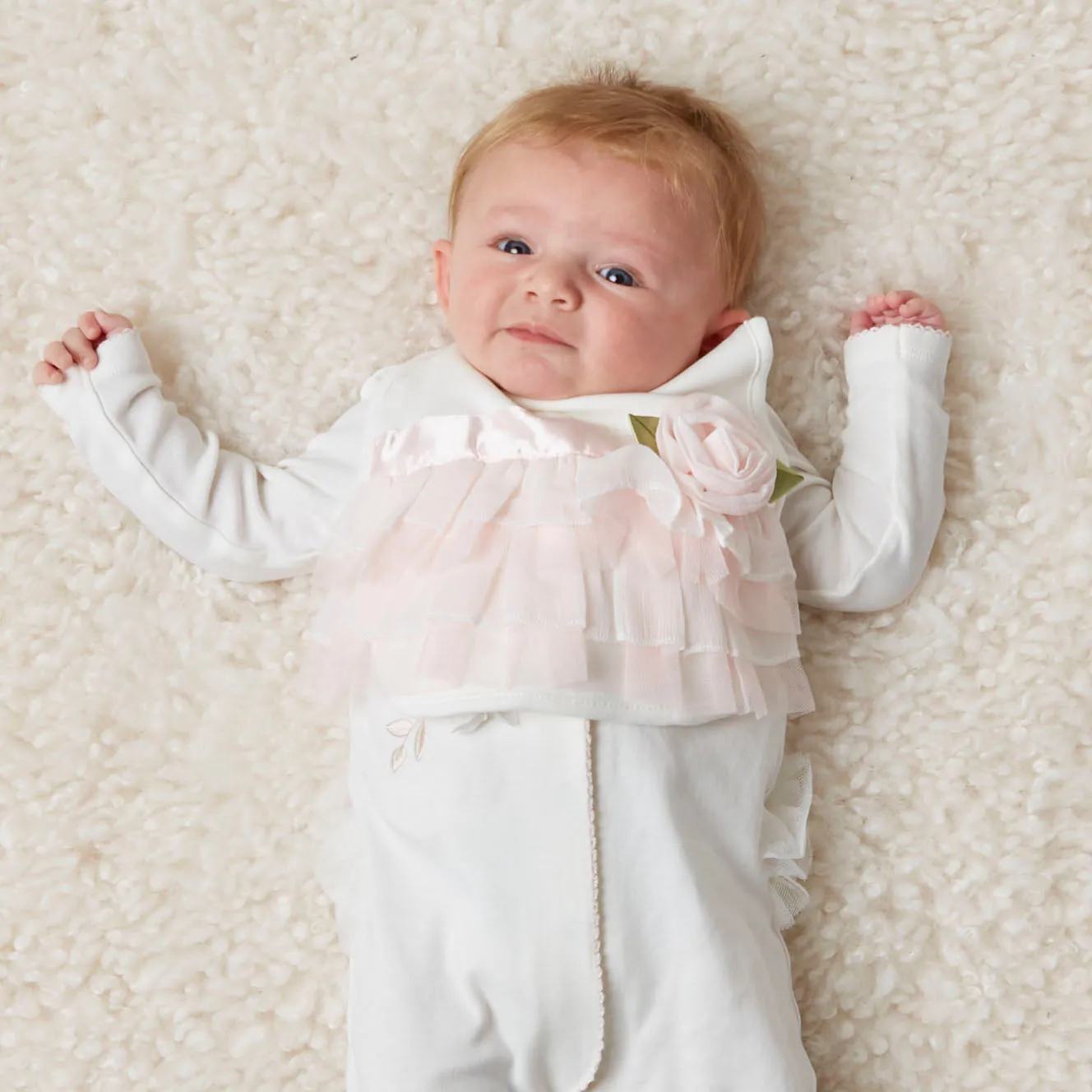 Ivory Girls Ruffle Bib