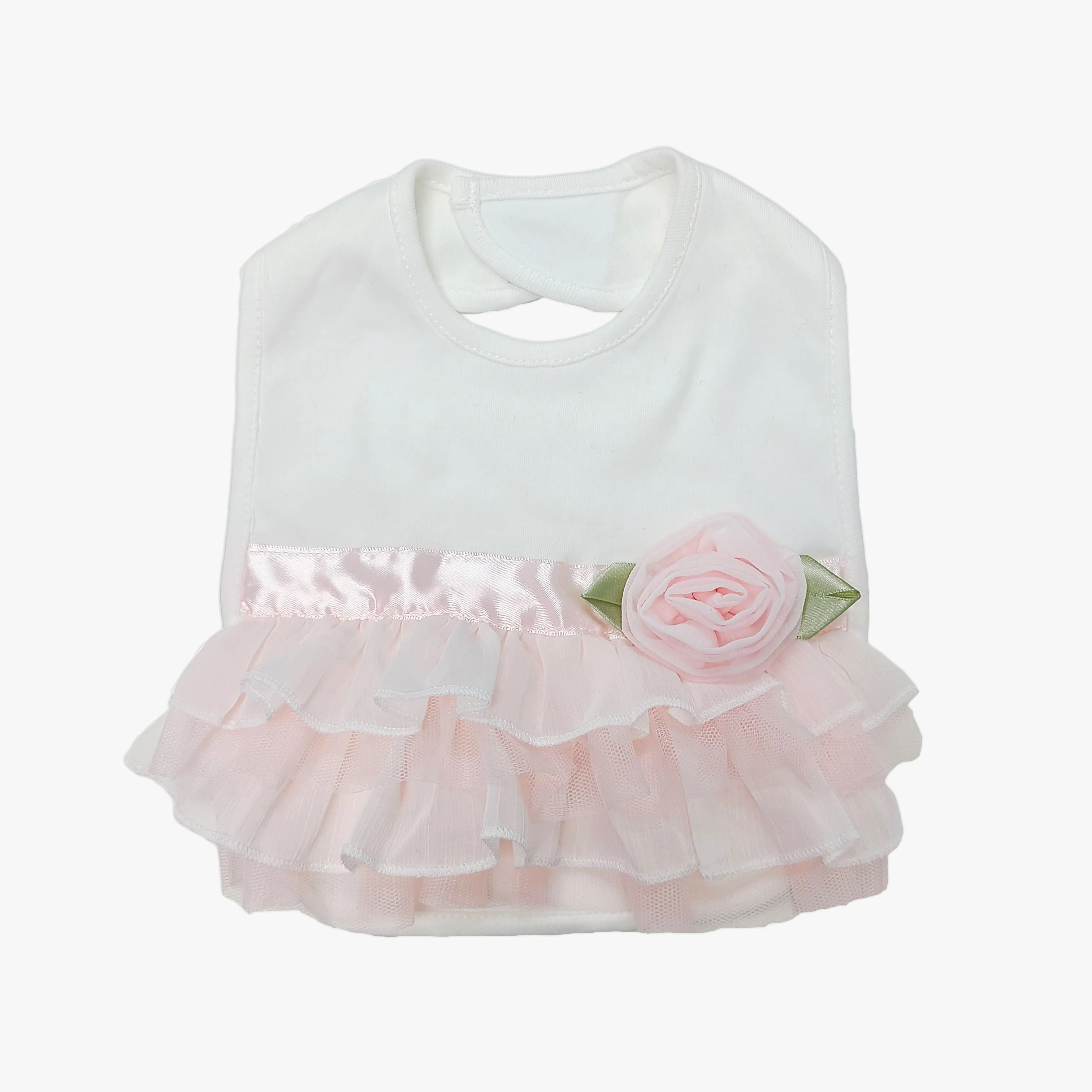 Ivory Girls Ruffle Bib