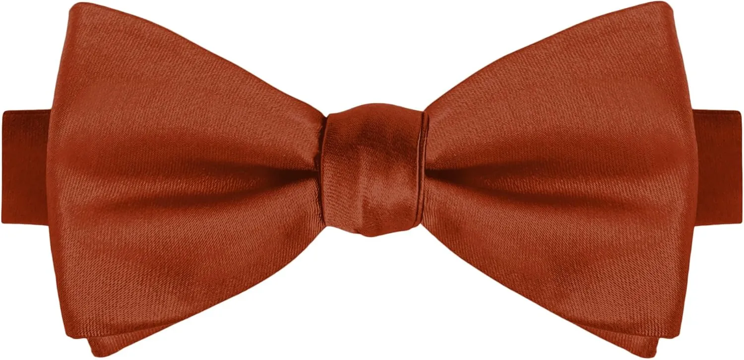 KissTies Mens Pre-Tied Bow Tie Adult's Adjustable Tuxedo Satin Bowtie