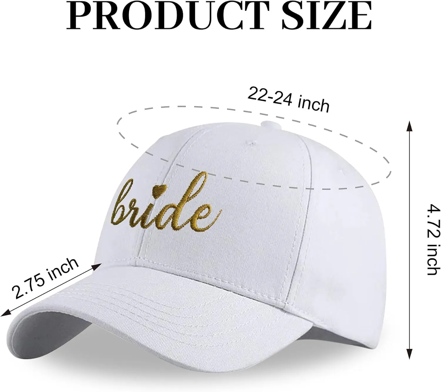 LADY&HOME Bachelor/Bachelorette Party Baseball Hats Set, Embroidered Adjustable Cotton Truck Caps