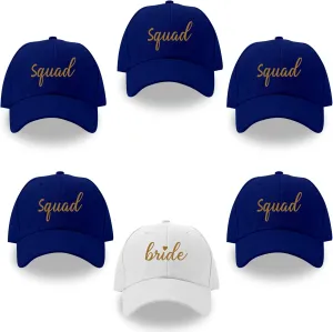 LADY&HOME Bachelor/Bachelorette Party Baseball Hats Set, Embroidered Adjustable Cotton Truck Caps