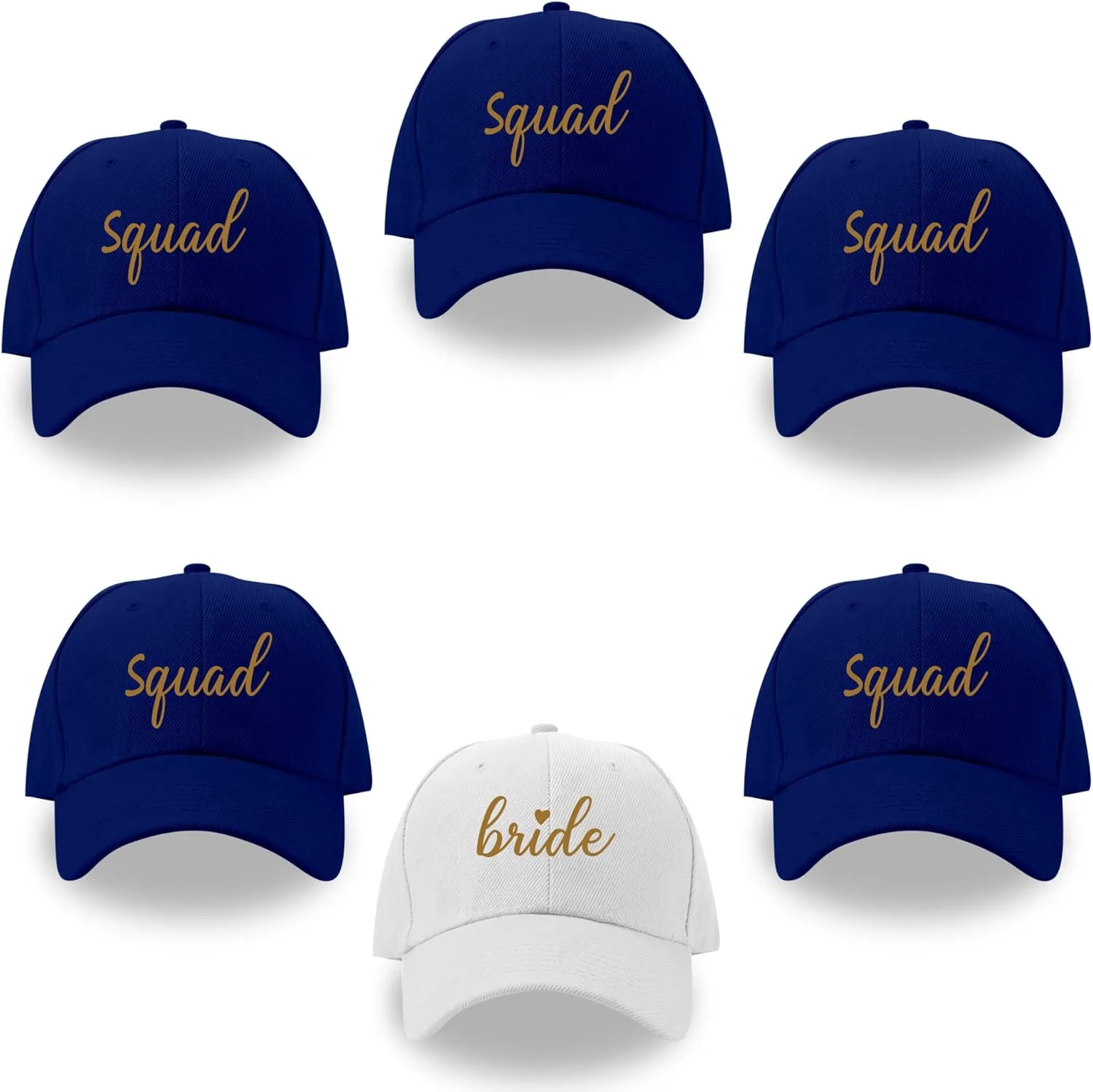 LADY&HOME Bachelor/Bachelorette Party Baseball Hats Set, Embroidered Adjustable Cotton Truck Caps
