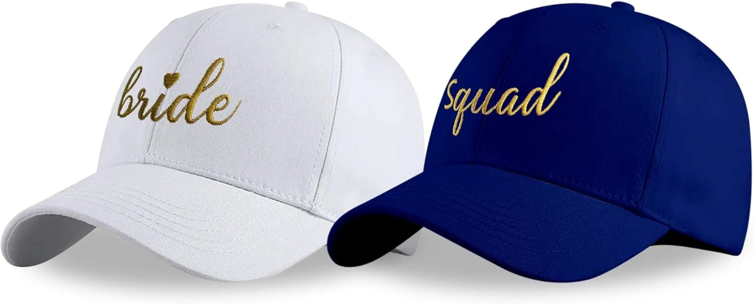 LADY&HOME Bachelor/Bachelorette Party Baseball Hats Set, Embroidered Adjustable Cotton Truck Caps