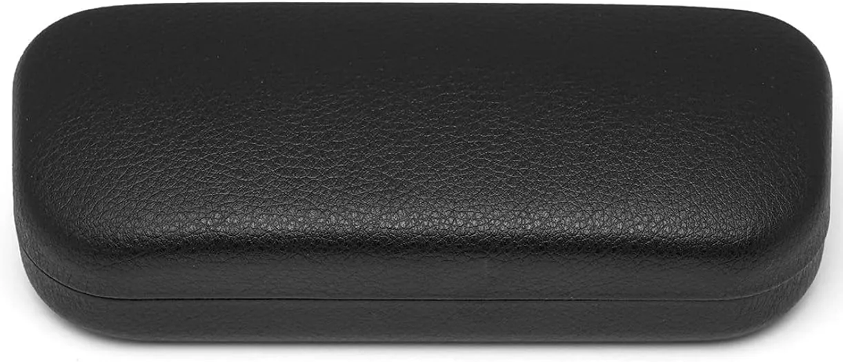 LARGE FAUX LEATHER EYEWEAR GLASSES EYEGLASSES SUNGLASSES HARD CASE CLAM SHELL??