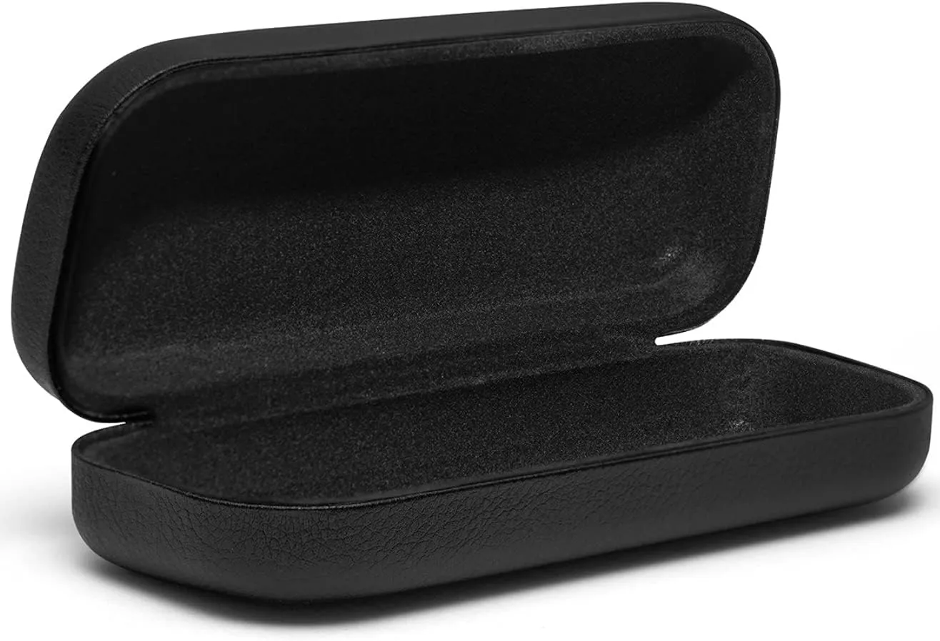 LARGE FAUX LEATHER EYEWEAR GLASSES EYEGLASSES SUNGLASSES HARD CASE CLAM SHELL??