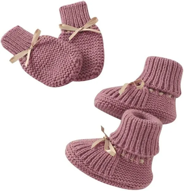 LAWKUL Baby Outfit Cotton Knit Newborn Infant Romper Knitted Longsleeve Sweater Clothes With Warm Hat Set Toddler Boy Girl