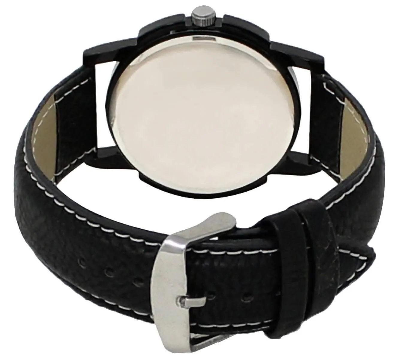 LOREM Black & White Glossy finish Analog Watch For Men LR13