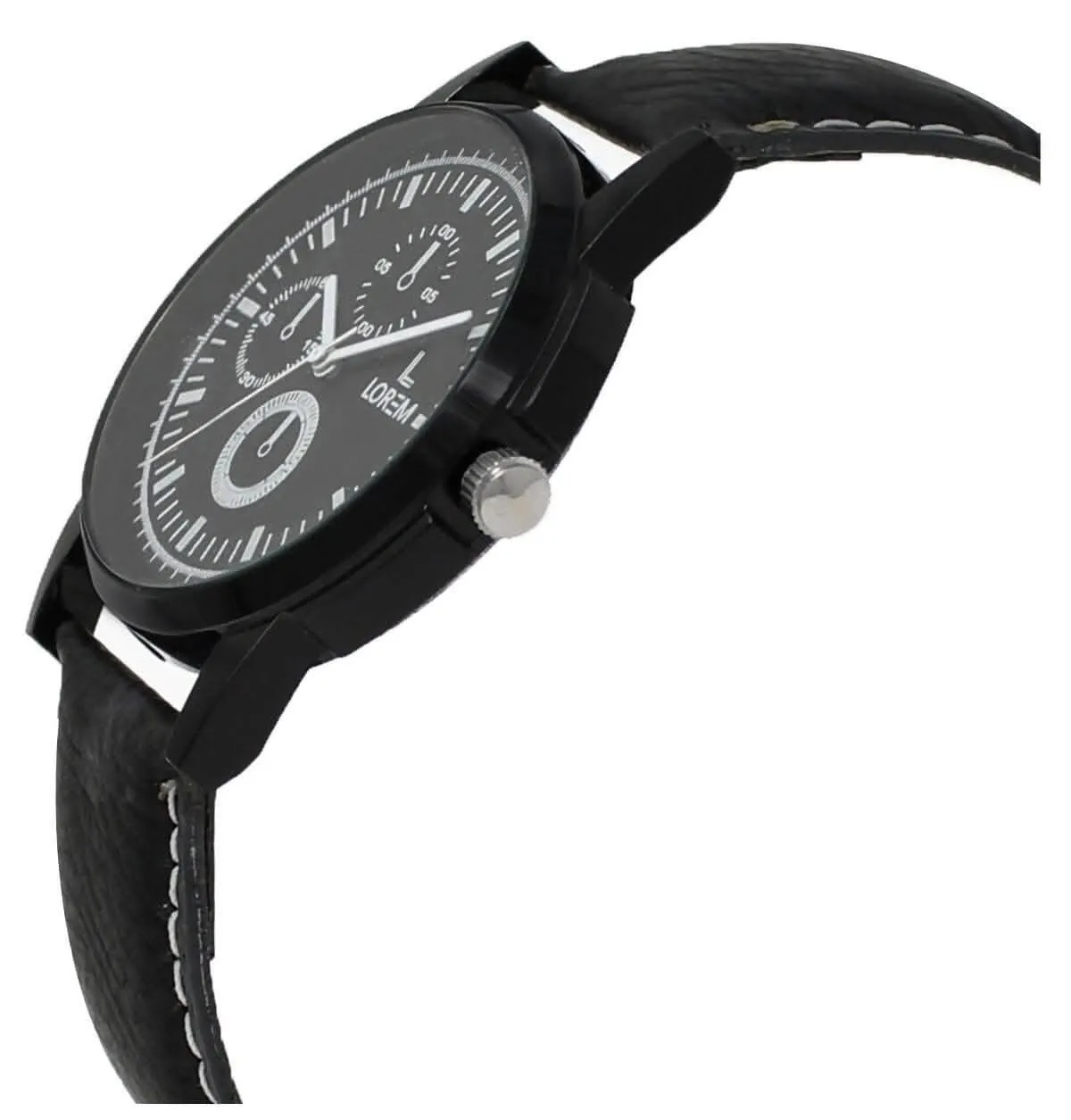 LOREM Black & White Glossy finish Analog Watch For Men LR13