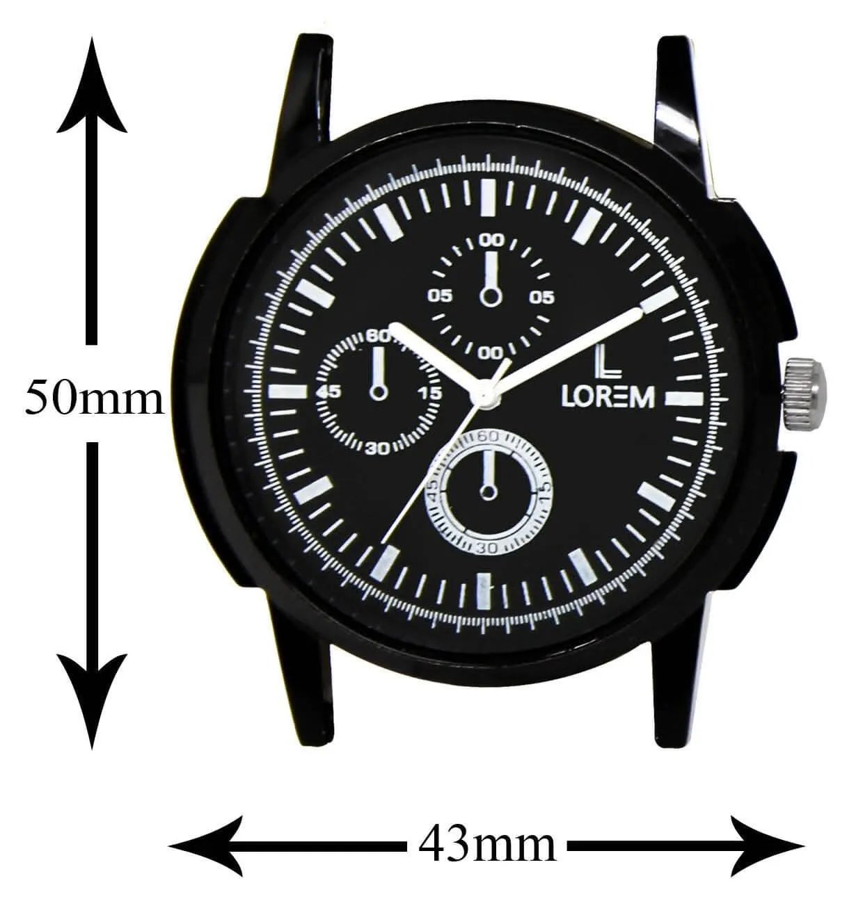 LOREM Black & White Glossy finish Analog Watch For Men LR13