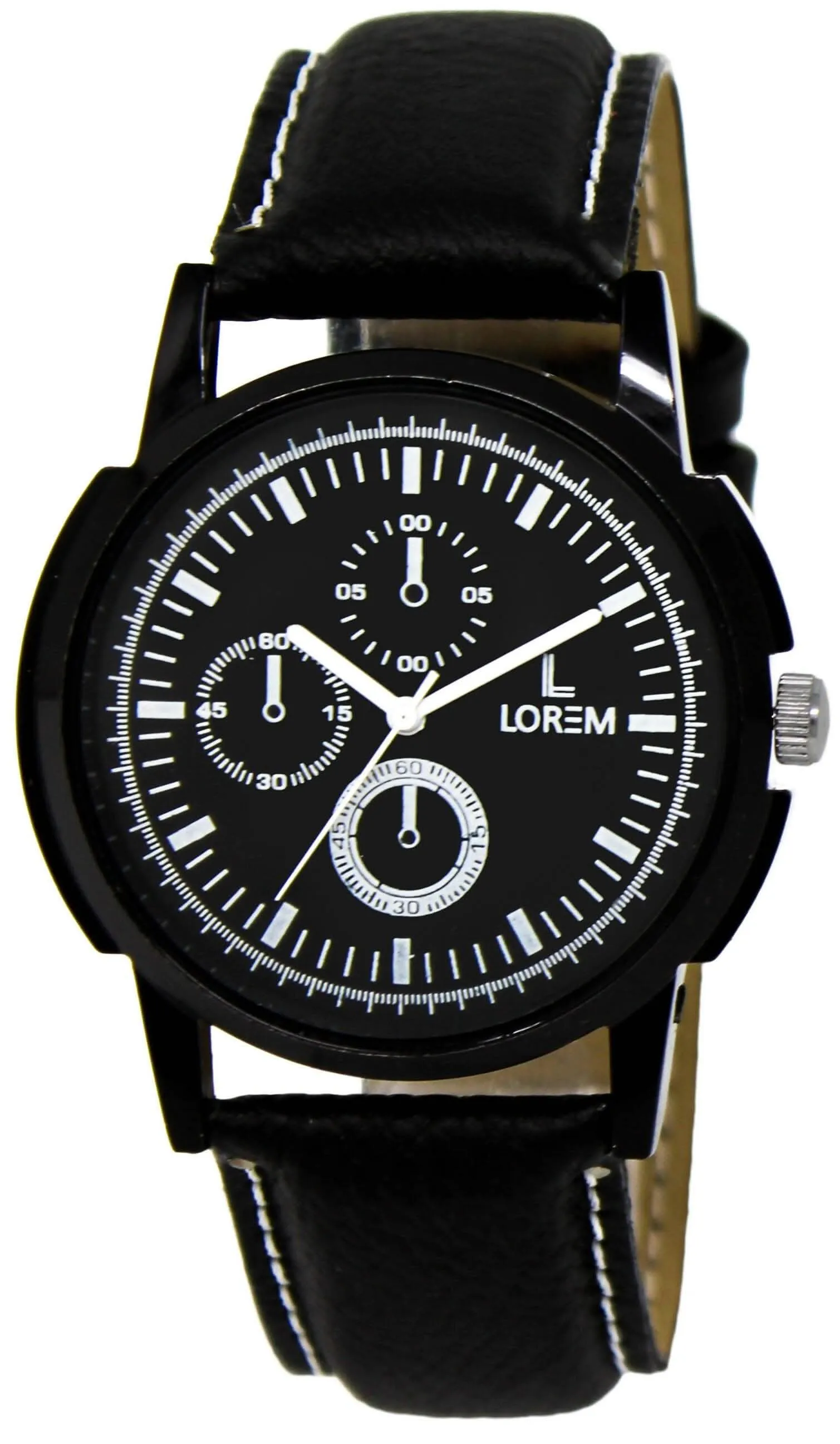 LOREM Black & White Glossy finish Analog Watch For Men LR13