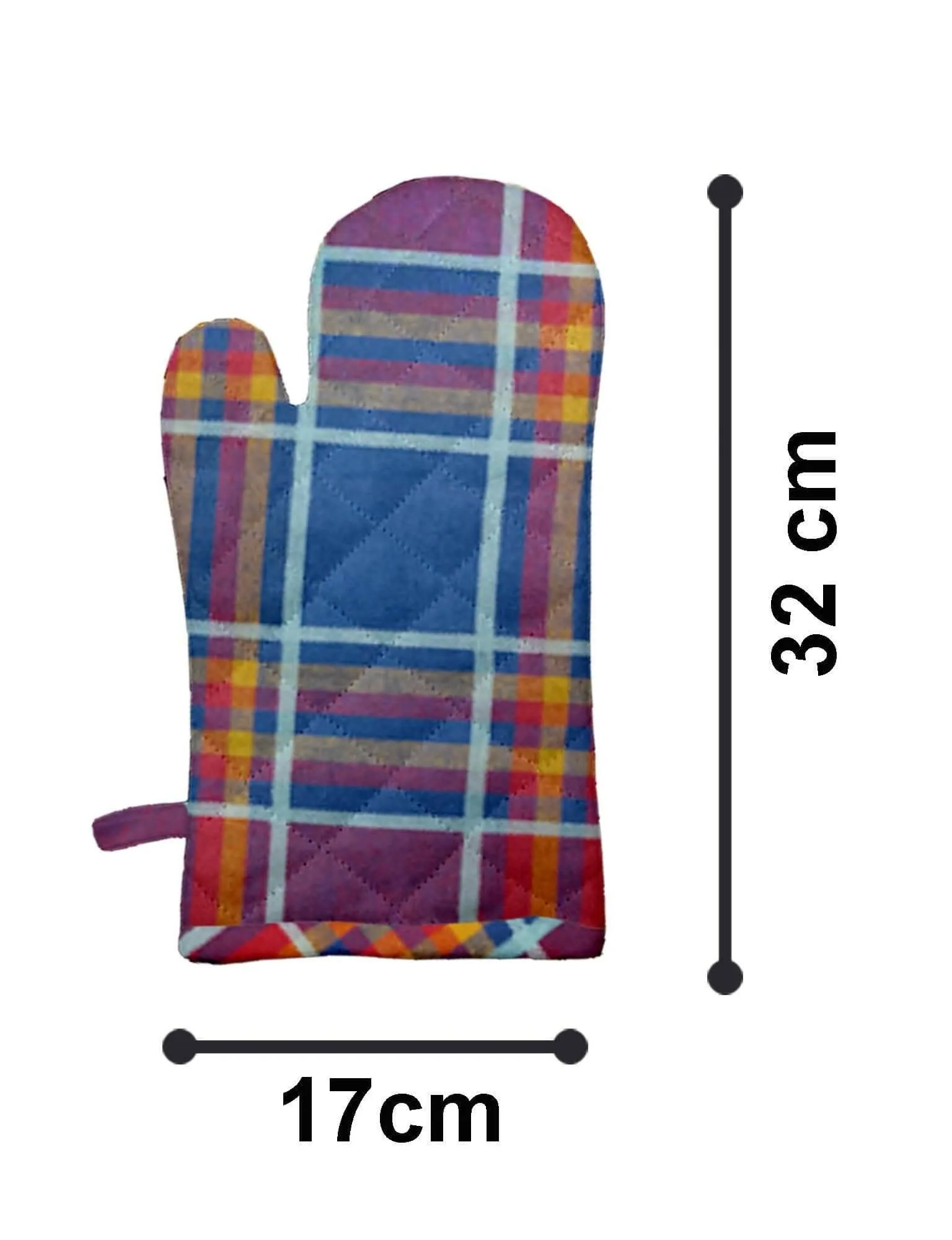 Lushomes 2-Pack Red Check Quilted Heat-Resistant Oven Mitts, 6x13"