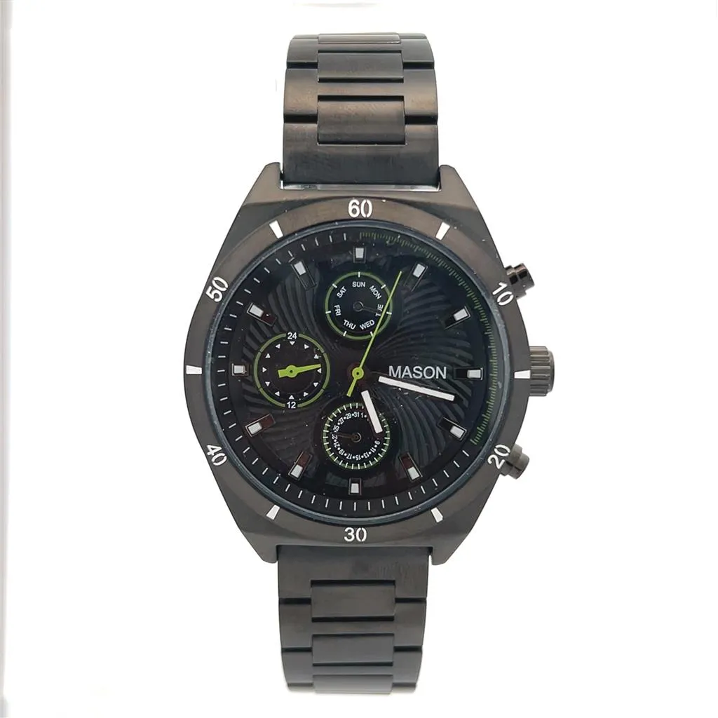 Mason Men's Stainless Steel Quartz Watch with Gray Strap