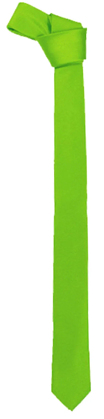 Men’s Boys Slim Skinny Solid Color Shiny Plain Satin Tie Wedding Party Thin Necktie