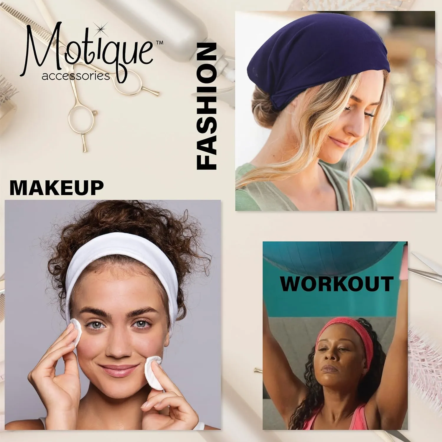 Motique Accessories Red Wide Cotton Head Band Solid Boho Yoga Style Soft Hairband