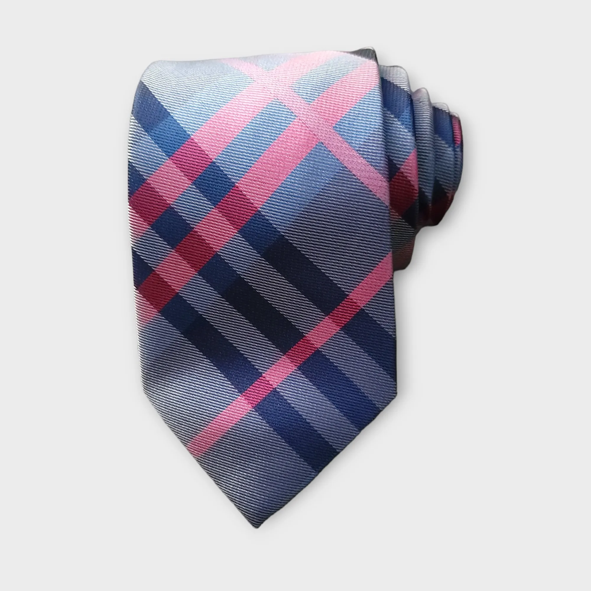 Navy Blue Purple Tie Set of Pocket Square & Cufflinks