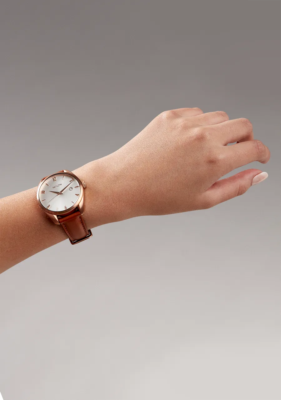Nixon Thalia Leather White Dial Womens Watch A1343-1045-00