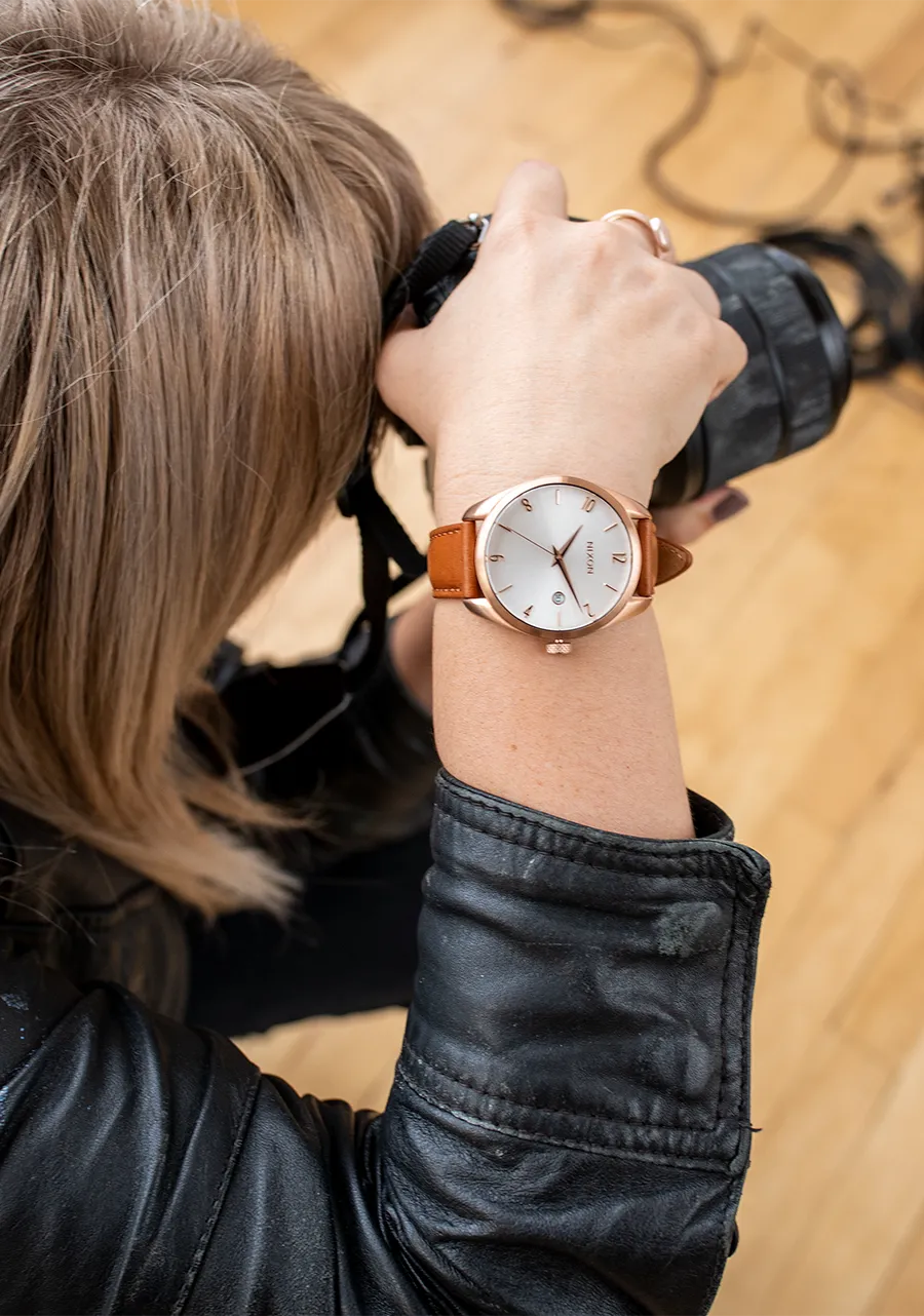 Nixon Thalia Leather White Dial Womens Watch A1343-1045-00