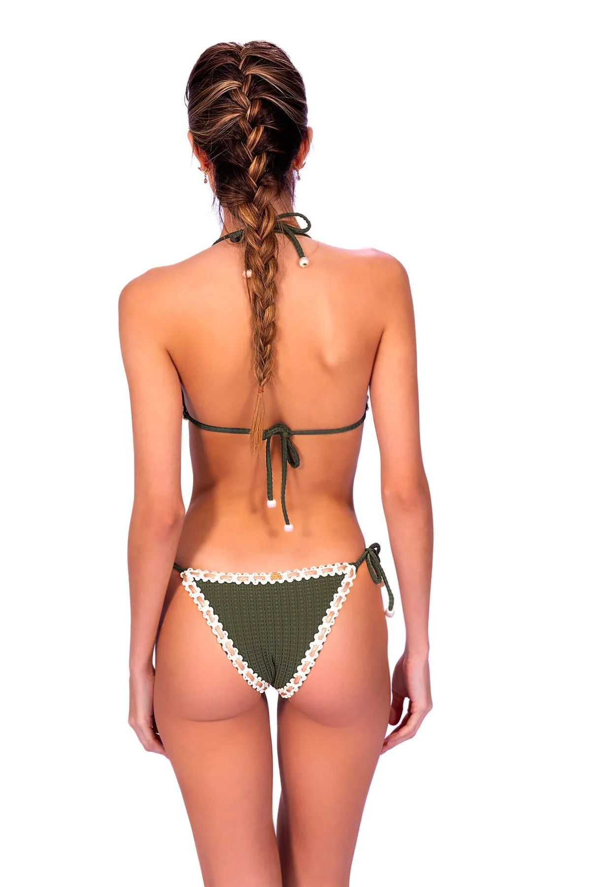 Olive Cotton Chain Tie Side Bottom