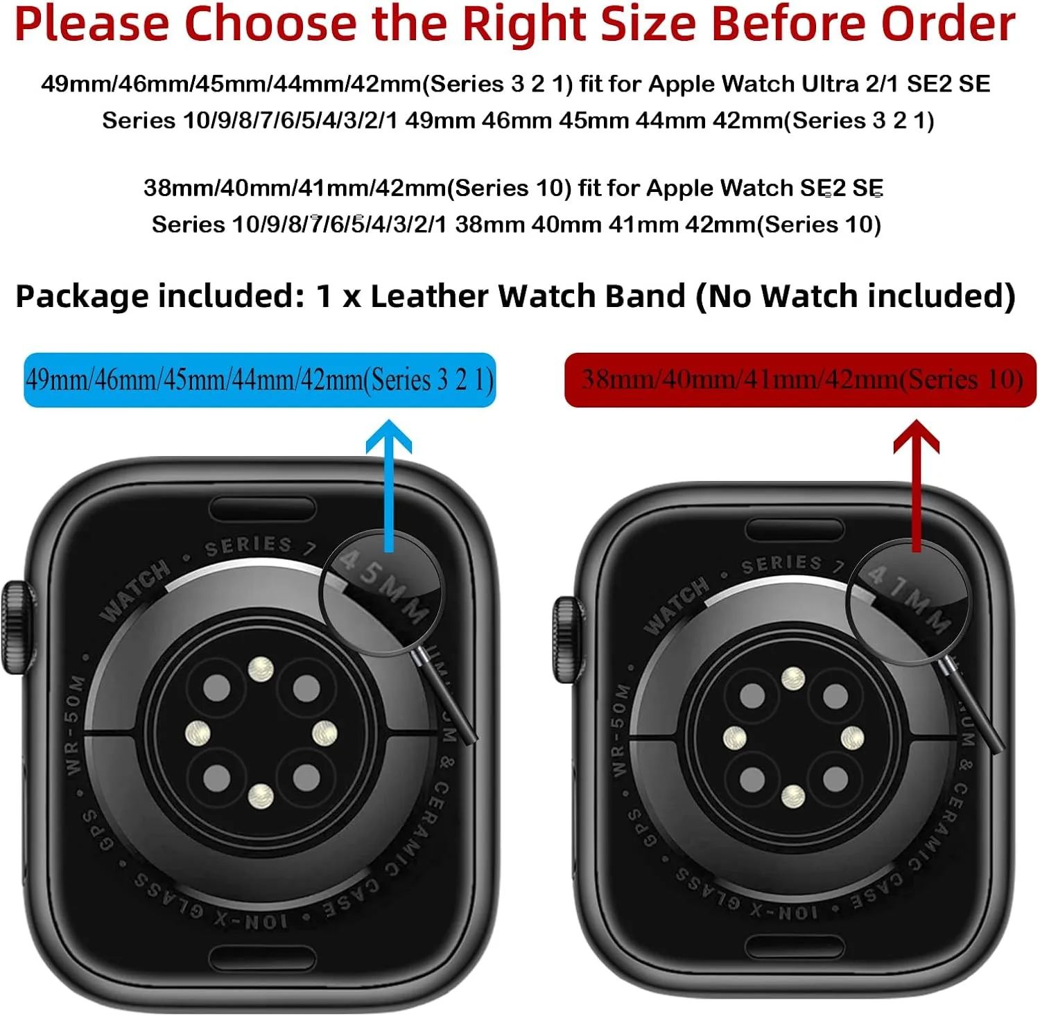 OUHENG Compatible with Apple Watch Band 42mm/41mm/40mm/38mm, Genuine Leather Bands Replacement Strap for iWatch SE2 SE Series 10 9 8 7 6 5 4 3 2 1 (Retro Brown/Black)
