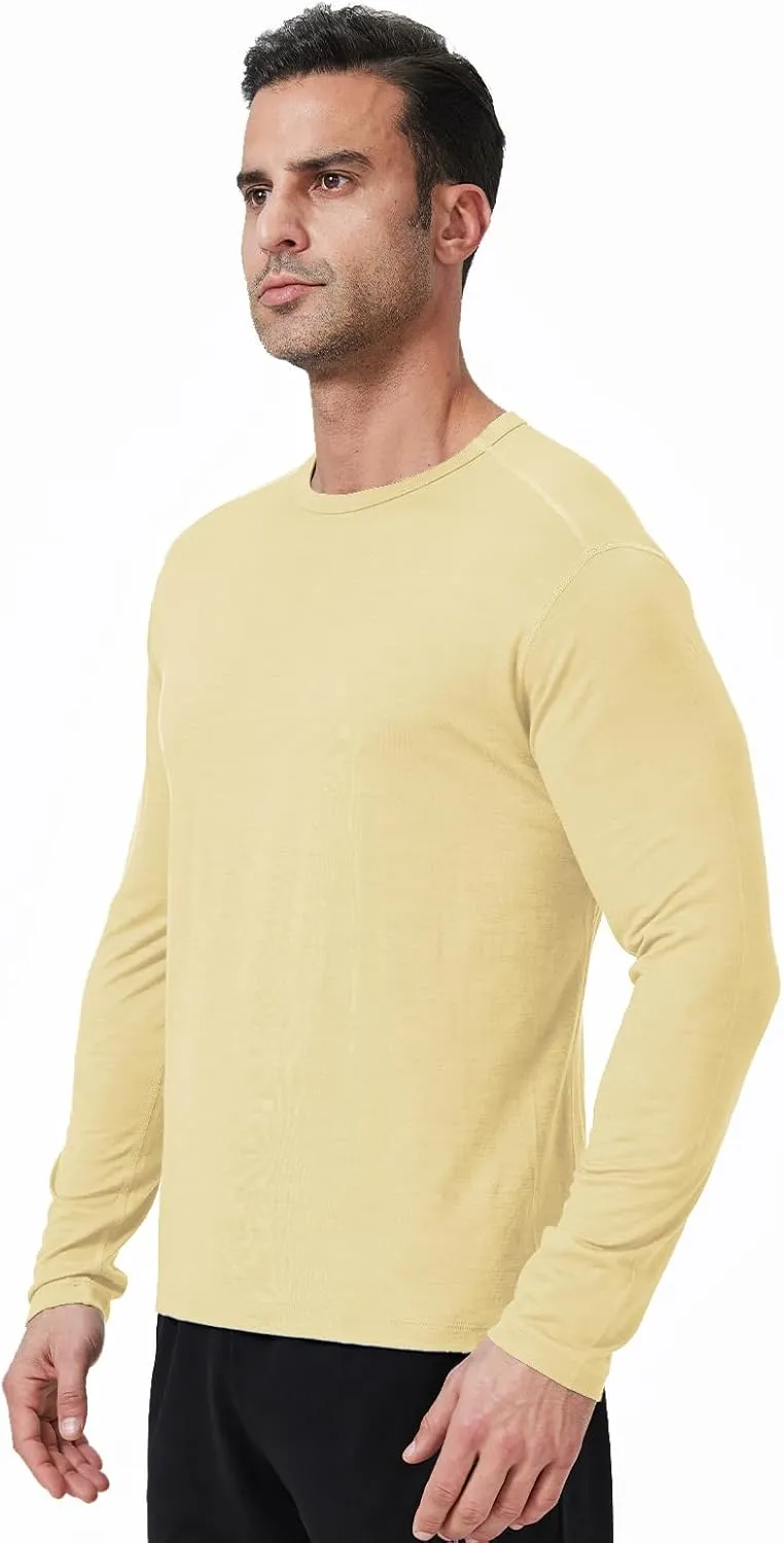Outdoor Men's Merino Wool Quick-Drying Hiking Warm Long-Sleeved Underwear Sports ski Base top 180g