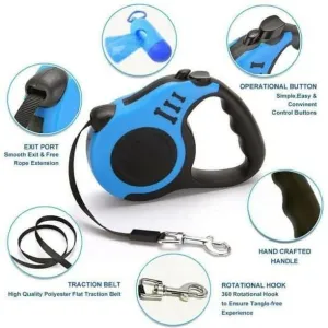 PetGains PGGGZ 3M Retractable Leash Automatic Flexible Pet Dog Leash (Blue)