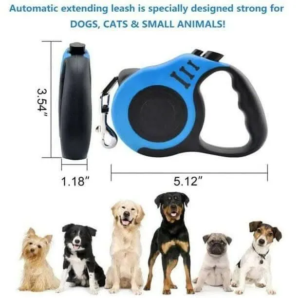 PetGains PGGGZ 3M Retractable Leash Automatic Flexible Pet Dog Leash (Blue)