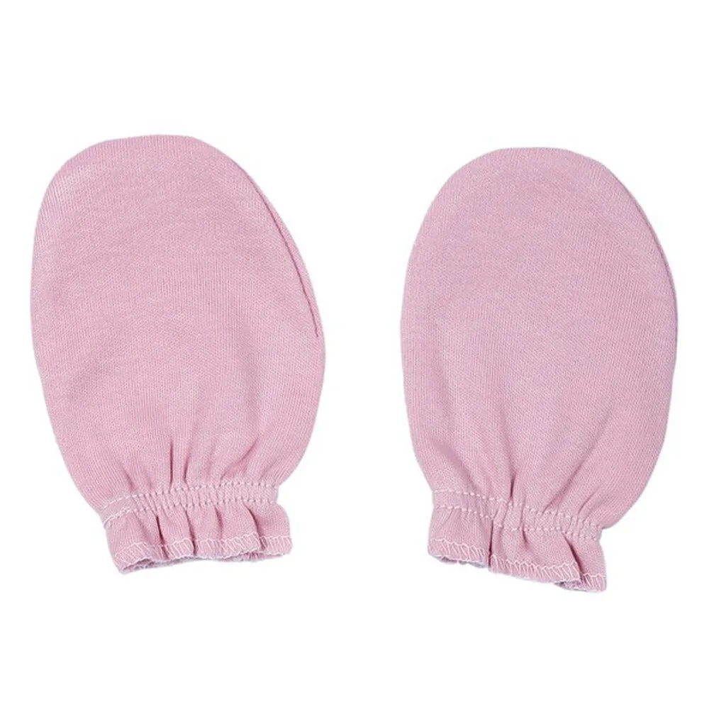 Pink Plain Cotton Mittens