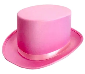 Pink Top Hat Satin Premium Quality Fancy Dress