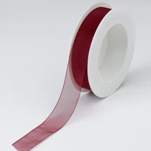 Plain Chiffon Cherry Ribbon (25mm x 25m)