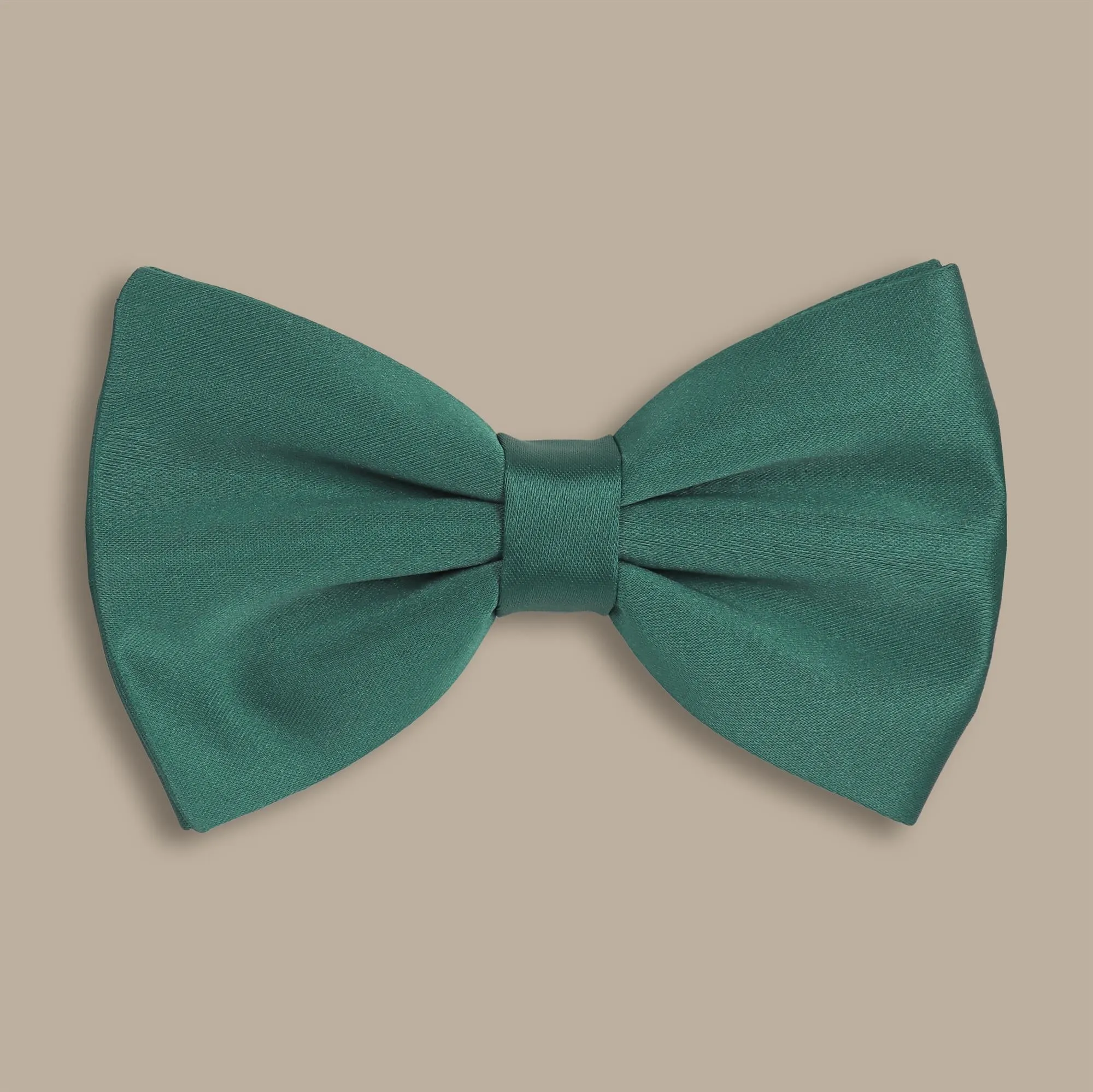 Plain Green Satin Bowtie