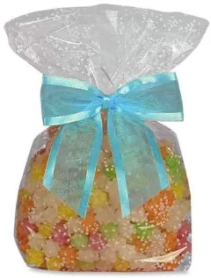 Pre-Tied Turquoise Organza Bows - 4 1/2" Wide, Set of 12