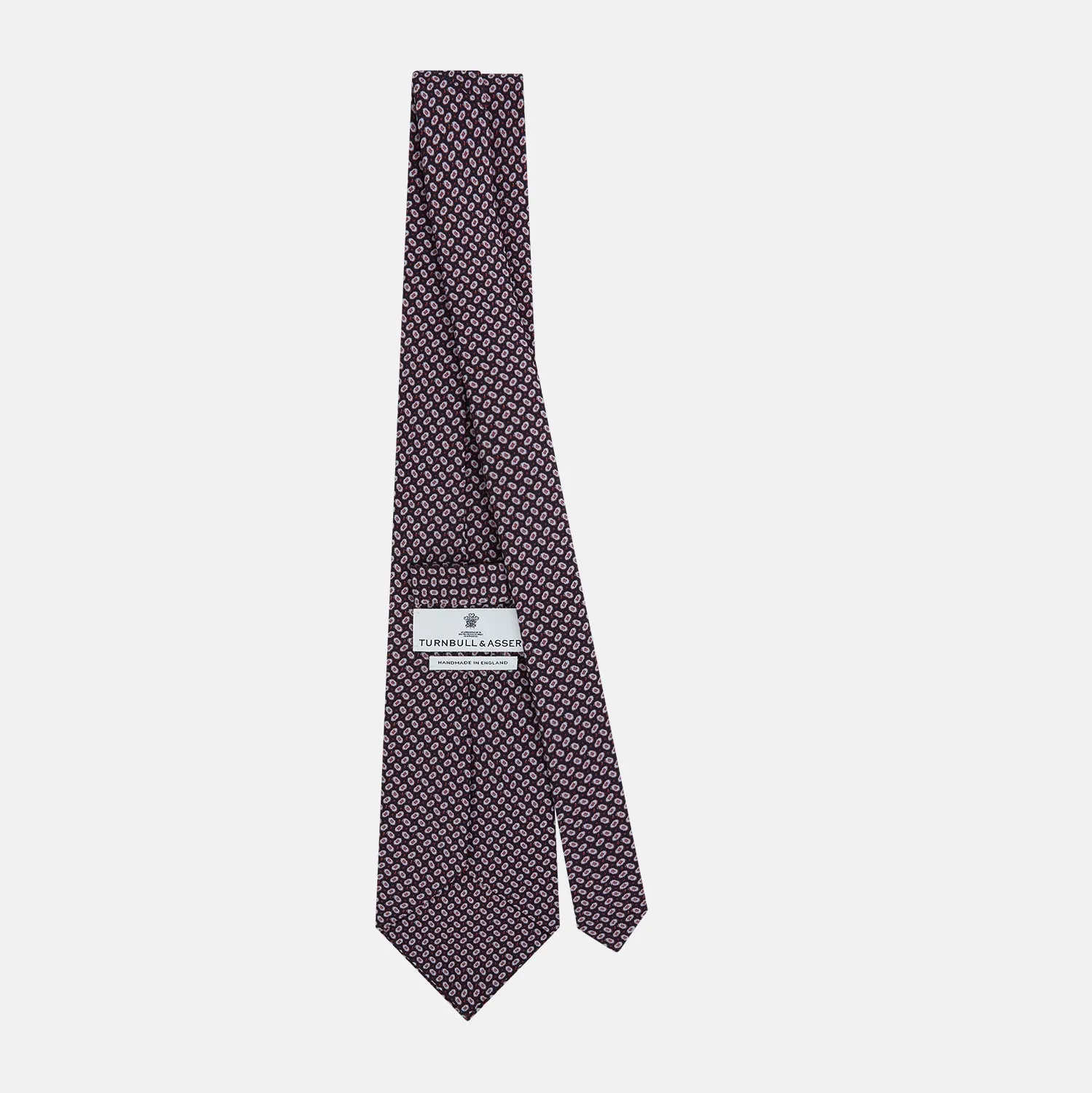Red and Navy Oval-Patterned Silk Tie