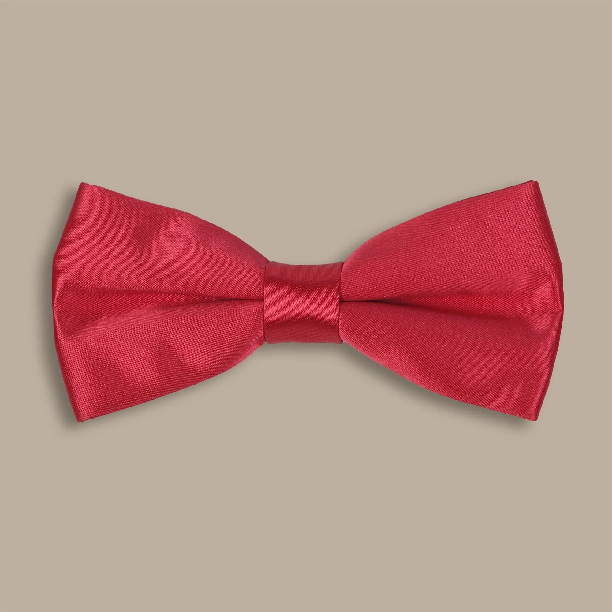 Red Satin Matt Plain Bowtie