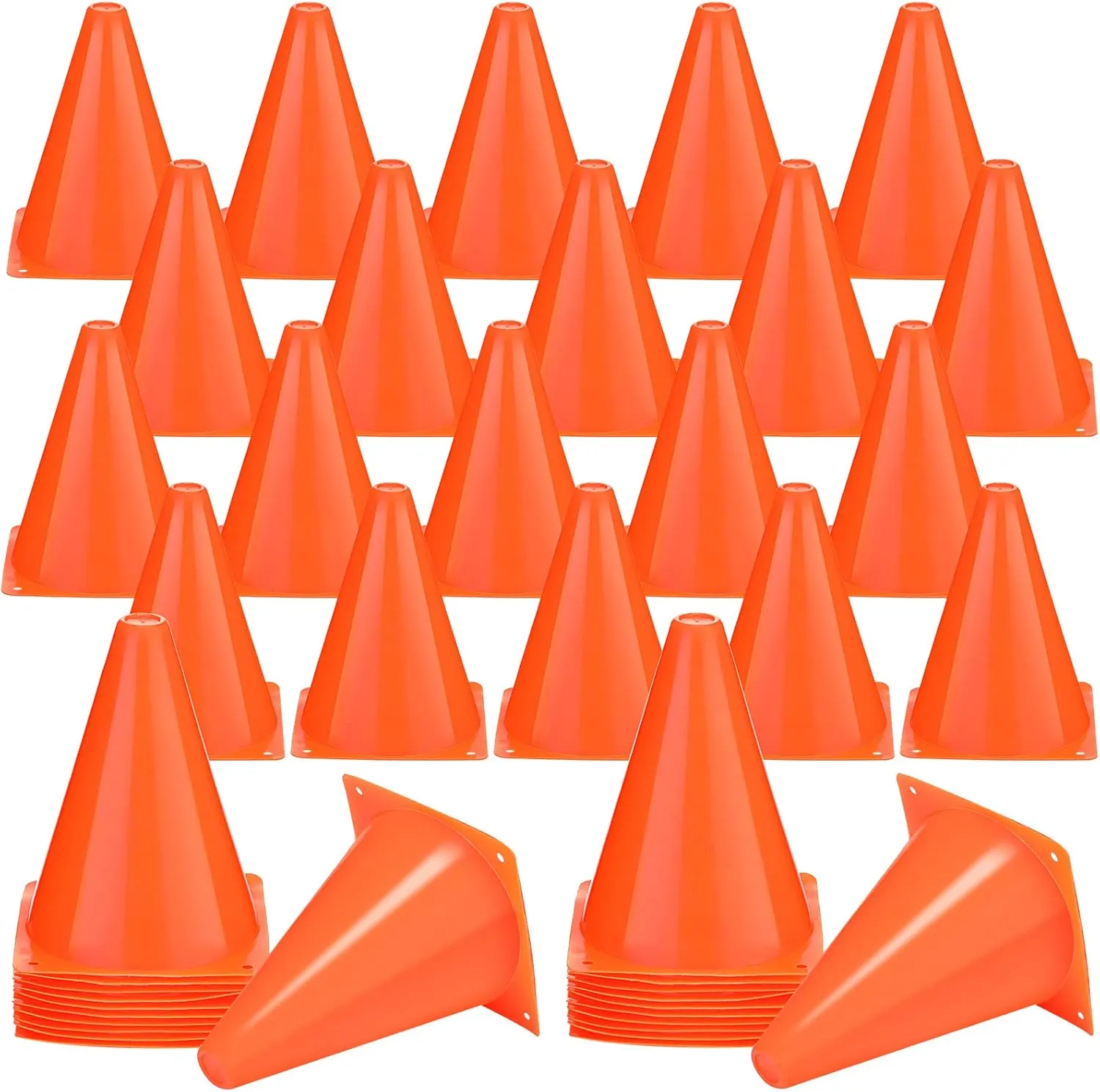 Reginary 40 Pieces 7 Inch Small Cones for Sports Football Bike Obstacle Training Cones Plastic Traffic Roadblock for Sports Skating Indoor Outdoor Activity Construction Party