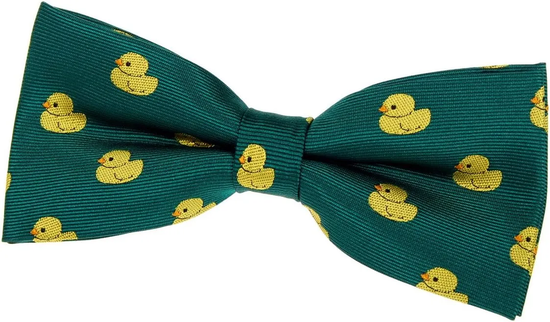 Retreez Classic Rubber Duck Woven Pre-tied Bow Tie (4.5")