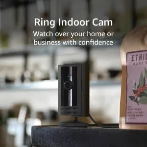 Ring Indoor Cam (newest model)  Home or business security in 1080p HD video, Black