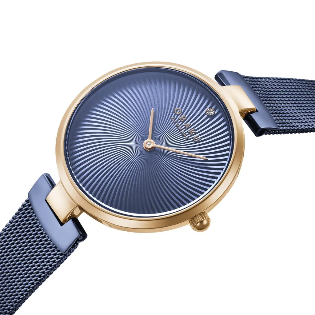 Rose Gold Diamant Ocean Women's Watch by Obaku