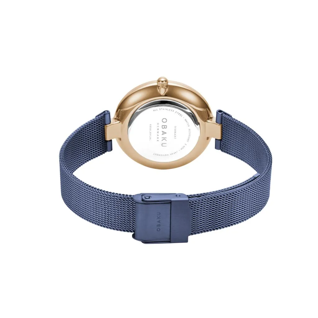 Rose Gold Diamant Ocean Women's Watch by Obaku