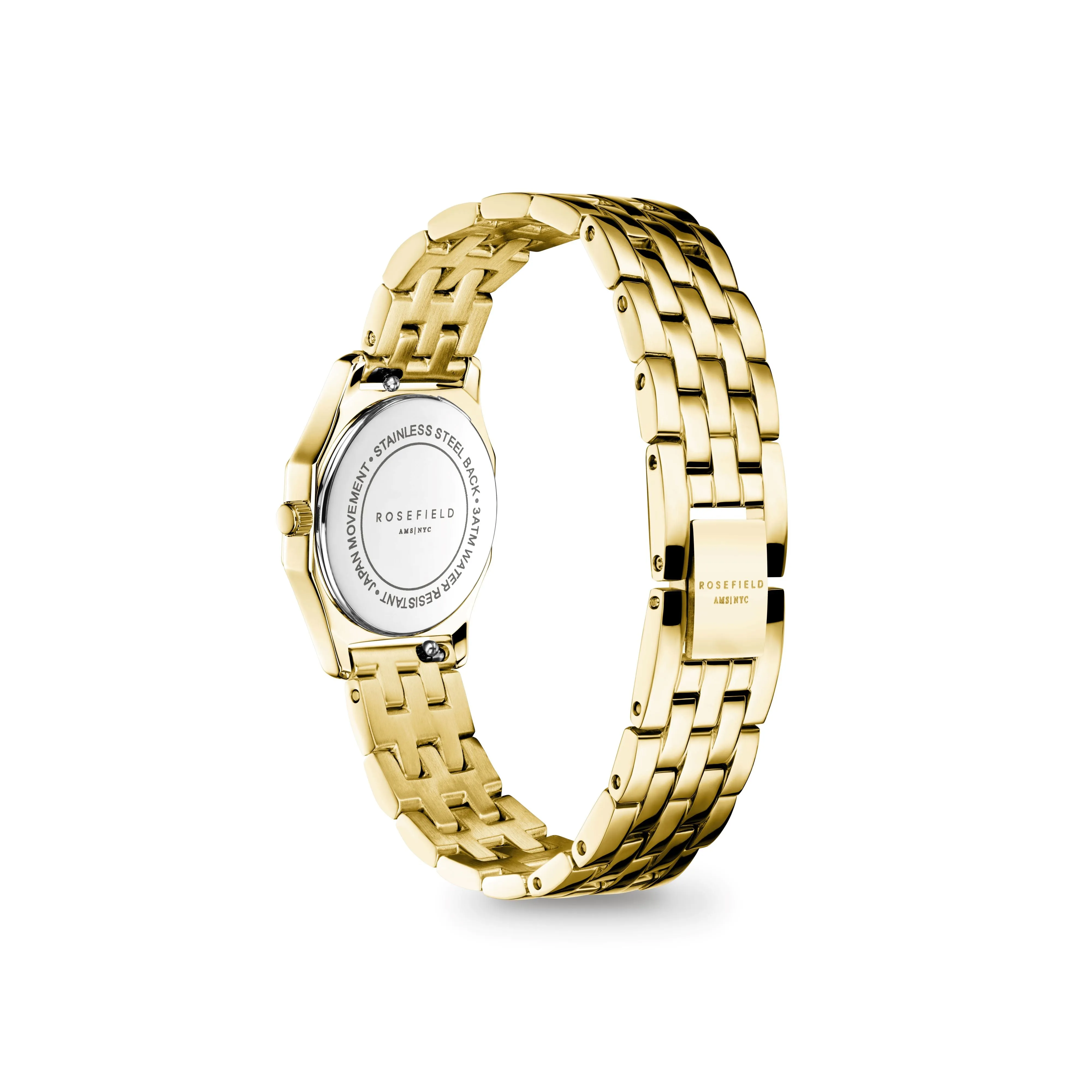 Rosefield Gemme White Steel Gold Watch GWGSG-G02