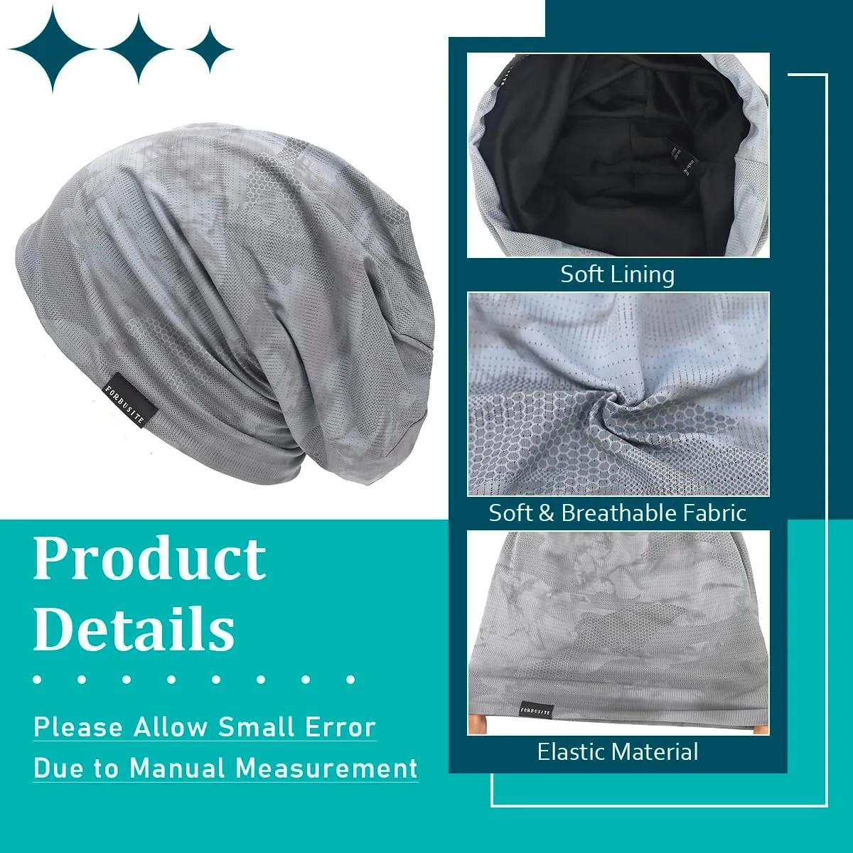 Ruphedy Mens Summer Slouchy Beanie Long Baggy Lightweight Skull Cap Quick Drying